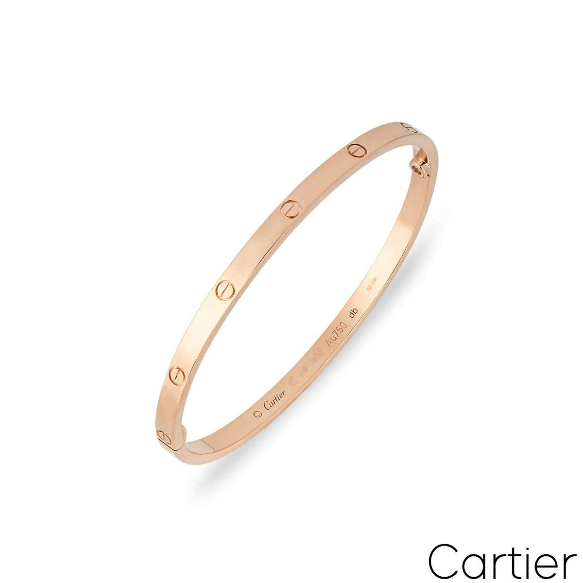 Cartier Rose Gold Plain SM Love Bracelet Size 18 B6047318 Cartier Rose Gold Plain SM Love Bracelet Size 18 B6047318